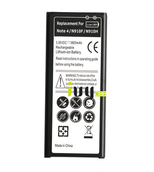 1x 3800mAh EB-BN910BBE Replacement Battery For Samsung Galaxy Note 4 IV N910F N910H N910S N910T N910V N910A N910 N910C Batteries