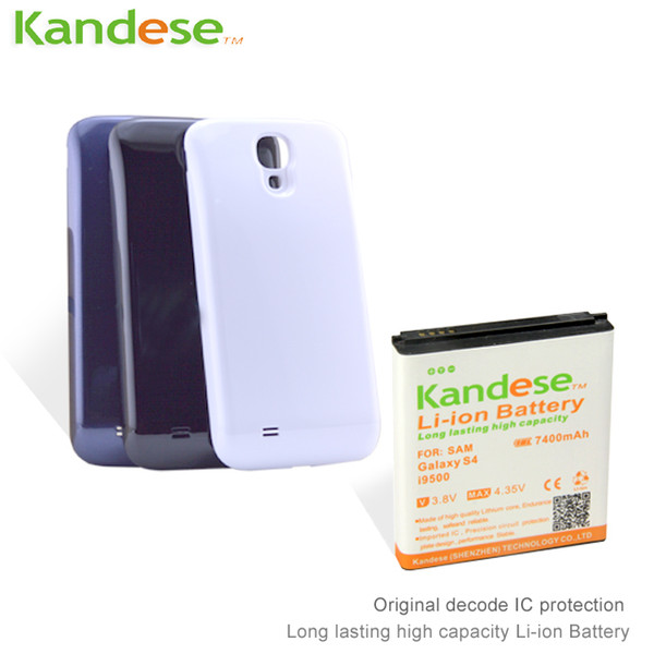 KANDESE White Black Blue Door Cover + 7400mAh Large capacity repalcement Extended Battery For Samsung Galaxy S4 i9500 9500