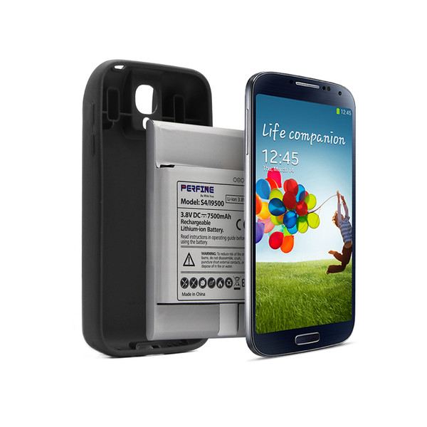 i9500 Battery 7500mAh B600BC For Samsung Galaxy S4 i9505 i545 L720 NFC Extended Battery high quality with Protective TPU Case Black