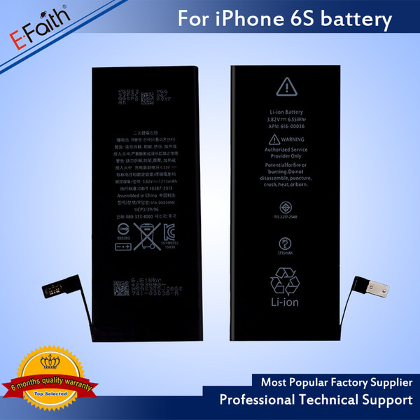 High Quality battery Internal Built-in Li-ion phone Replacement Battery For iphone 6s/6 & Free UPS Shipping