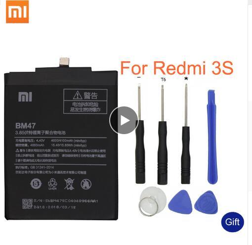 Xiao Mi Original Phone Battery BM47 High Quality Capacity 4000mAh Replacement Battery For Redmi 3 3S 3X 4X 3 pro Hongmi 3 S 4 X