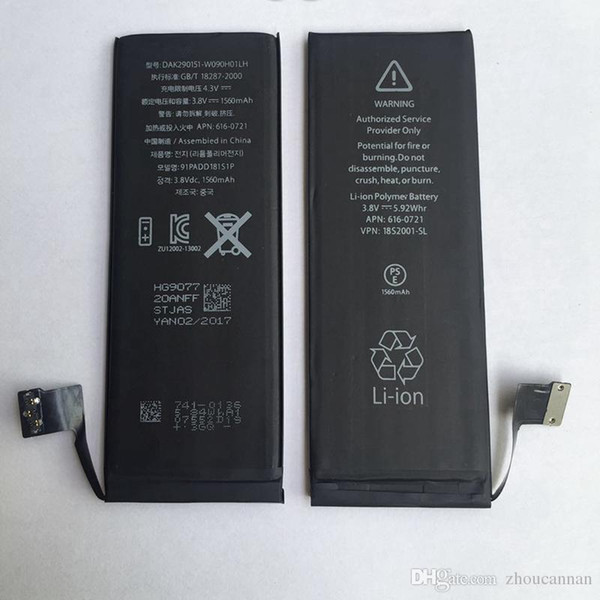 For iPhone 6s Battery 2915mAh Zero Cycle Cell Phone Batteries Li-ion Battery Replacement for iPhone 5 5s 6s 6s Plus 7 7 Plus