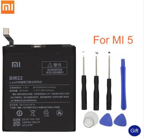 Xiao Mi Original Phone Battery BM22 for Xiaomi Mi 5 Mi5 M5 3000mAh High Quality Replacement Battery Retail Package Free Tools