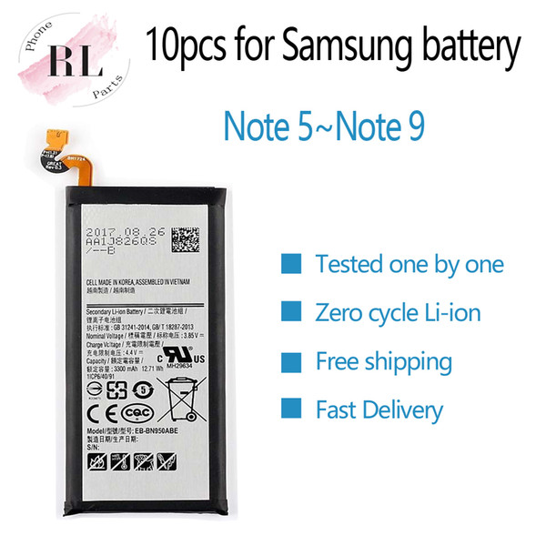 10pcs OEM for Samsung Galaxy note 5 8 9 Zero cycle Li-ion battery EB-BN920ABE EB-BG950ABA free shipping