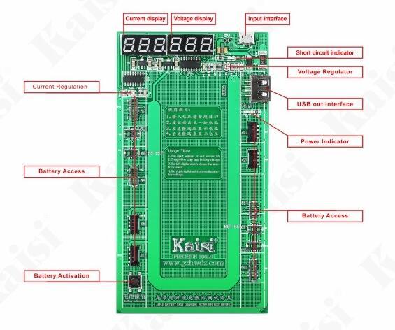 For Kaisi K-9201 Professional Battery Activation Charge Board+Micro USB Cable for iPhone 6S 6splus 6 6plus 5 5s 5C 4S 4