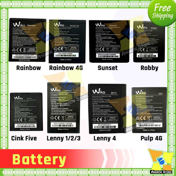 Good Quality Battery for WIKO Lenny 1 2 3 4 Rainbow rainbow4g robby pulp fab 4g sunset 5251 wiko Batteries Replacement