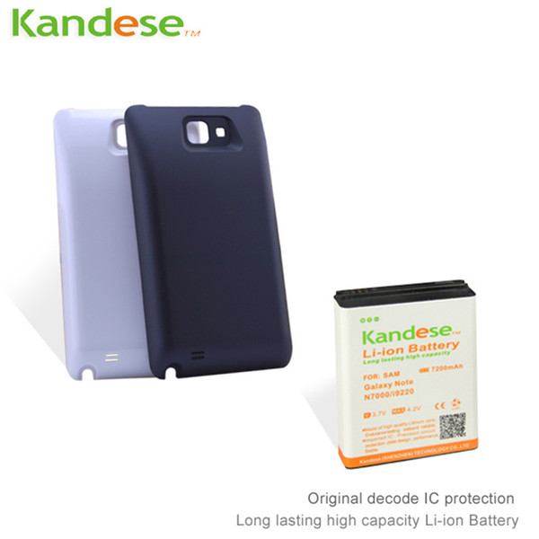 Kandese Extended Large Capacity 7200mAh Lithium Battery Replacement for phone Samsung Galaxy NOTE N7000 I9220 with back cover