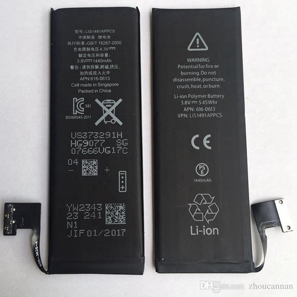 Real Capacity 1960mAh Phone Battery for Apple iPhone 7 7Plus 5 5s 5C 6sPlus 8 8Plus Li-ion Battery Replacement with Retail Packing Box