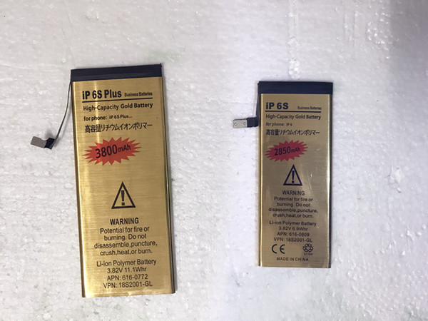 Original Quality 100% New 2850mah Gold Battery Replacement Li-ion Batteria External Batteries for iPhone 6g 6s 6plus 6s plus 15 country US