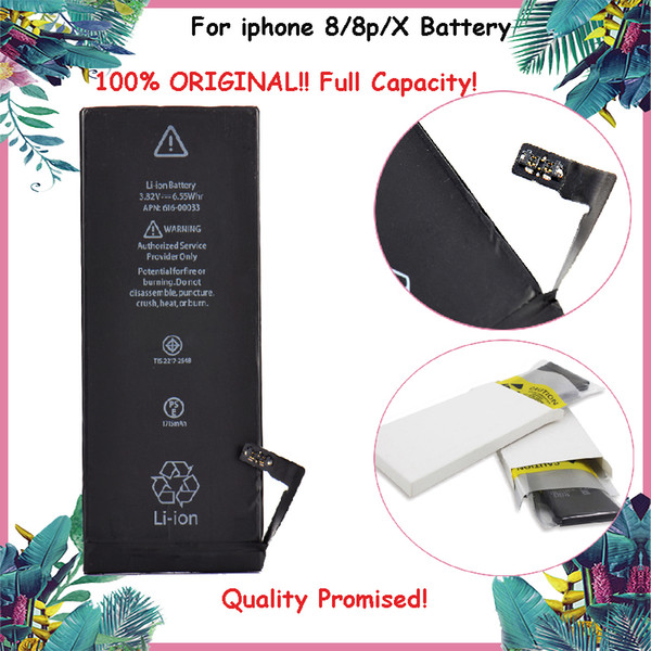 100% ORIGINAL 0 Crycle Battery For iphone 8 8 Plus iphone X Replacement Battery For iphone Battery 1821mAh 2691mAh 2716mAh Real Capacity