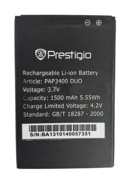 Prestigio 3400 Battery, High Quality Mobile Phone Replacement Li-ion Battery for Prestigio PAP3400 1500mAh Battery