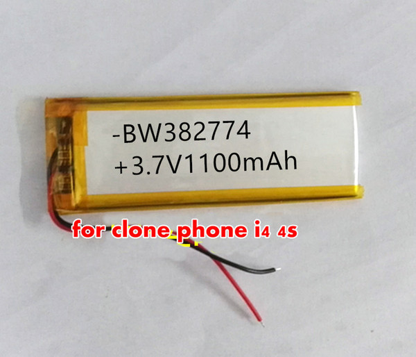 382774 3.7V 1100mAh Polymer Li-ion Battery For china clone I4 4S I5 5S DIY E-book bluetooth Vedio Game toys PSP driving recorder intercom