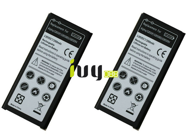 2x 2500mAh EB-BG850BBE Battery For Samsung Galaxy Alpha G850 G8508 G8508S G8508S G8509v G850F G850T Batteries Batterie Batterij Batteri