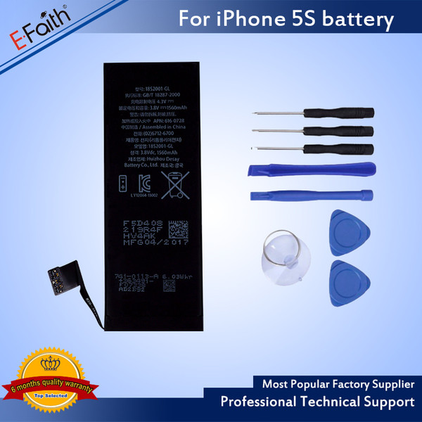 Free UPS Shipping High Quality Battery Internal Built-in Li-ion Battery For iphone 5, iphone 5c & 5s