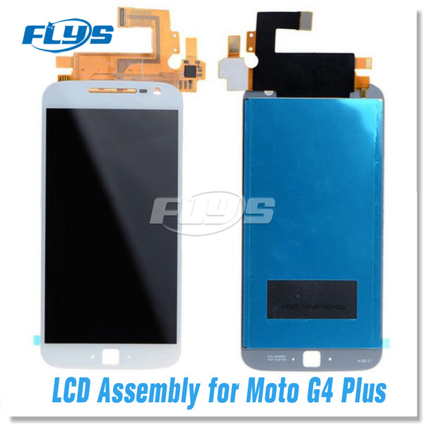 For Motorola MOTO G4 Plus Lcd Screen Touch Display Digitizer with Assembly Repair Parts Black White with frame Free DHL