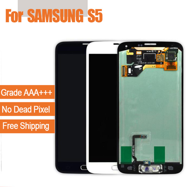 For Samsung Galaxy S5 i9600 G900F G900H G900M G900 White black Touch LCD Screen display Digitizer Replacement free shipping