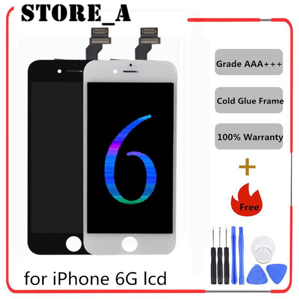 High Quality for iPhone 6 LCD Display Touch Screen Digitizer Complete Assembly with Cold Glue Frame No Dead Pixles