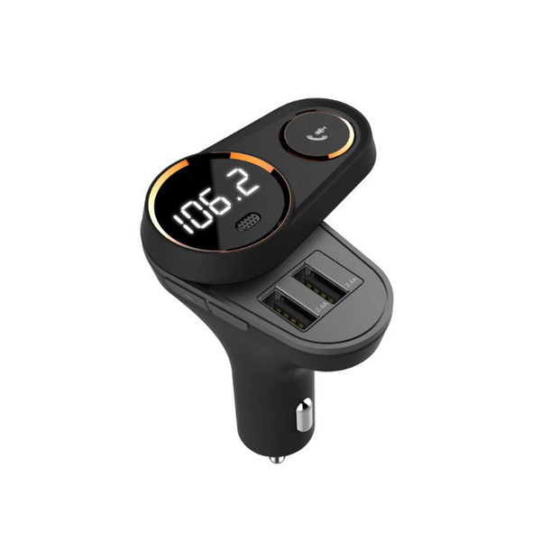 2018 new C43 Bluetooth Car MP3 Player FM Transmitter Hand-Free Calling Voice Navigation And LCD Display Music Player Support TF Card USB