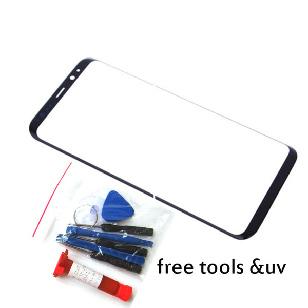 wholesale Front Outer Glass Lens for Samsung Galaxy S8 Plus Black Replacements Parts for Samsung S8 with uv glue Free Tools