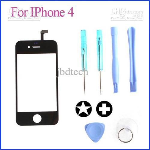 High quality replacement touch screen LCD digitizer glass Lens for iphone 4 with Tools 100Pcs/Lot