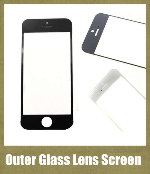 Front Outer Glass Lens Touch Screen Cover fit iphone 4s/4g iphone 5s 5c 5g repair parts black white free shipping SNP006