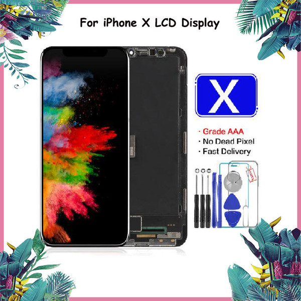 For iphone X LCD Display Black Color Touch Screen 3D Touch Digitizer Complete Screen with Frame Full Assembly Replacement Parts 5.8