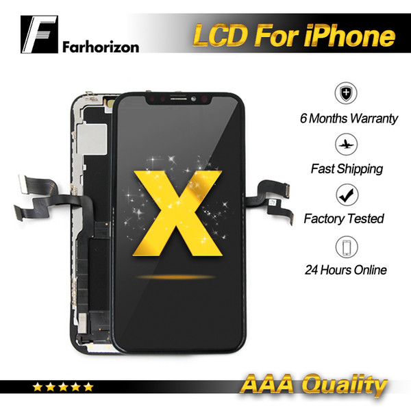 For iPhone X LCD Replacement 3D Touch Screen Digitizer Full Assembly Grade AAA LCD Display Black Color 5.8 inch Free DHL Shipping