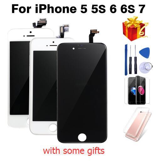 Black/White Assembly LCD Display Digitizer for iPhone High Quality LCD Touch Screen for iPhone No Dead Pixel with Gifts