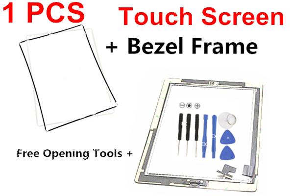 for iPad 2 3 4 Touch Screen Glass Digitizer Assembly with Home Button 3M Adhesive Glue Sticker Opening Tools+Frame Replacement Repair Parts