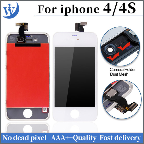 AAA+++ High Quality LCD Display for iphone 4 4s Touch Digitizer Complete Screen with Frame Full Assembly Replacement