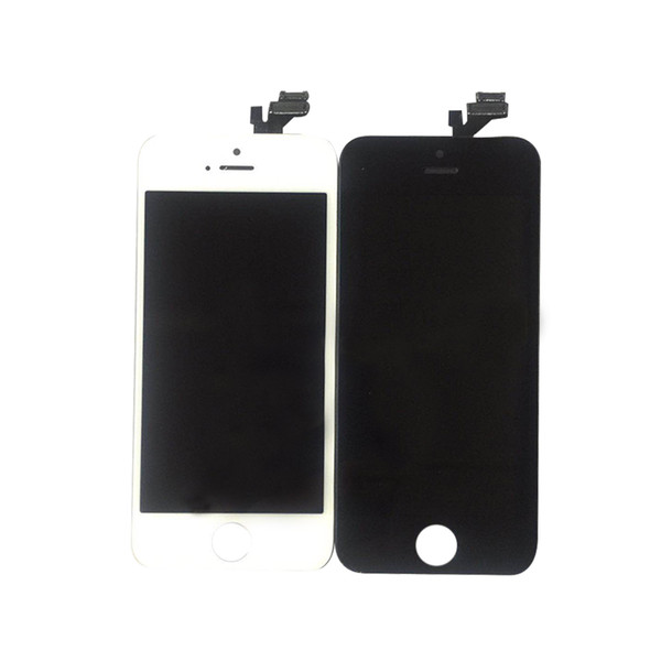 100% buena calidad reemplazo para Iphone 5 pantalla LCD parte táctil digitalizador asamblea y negro blanco