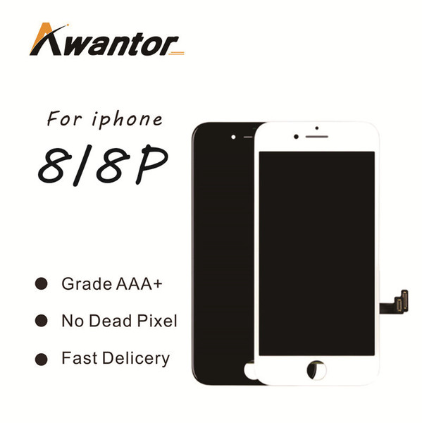 Awantor For black and white high quality iPhone 8 8p LCD Display &Touch Screen Digitizer full Assembly & DHL shipping