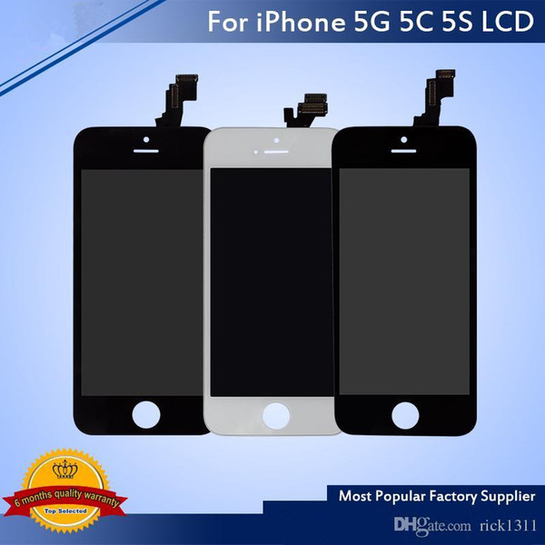 Grade A+++ Tianma Quality LCD Display Touch Screen Digitizer Full Assembly For iPhone 5S 5C Replacement Repair Parts & Free Shipping