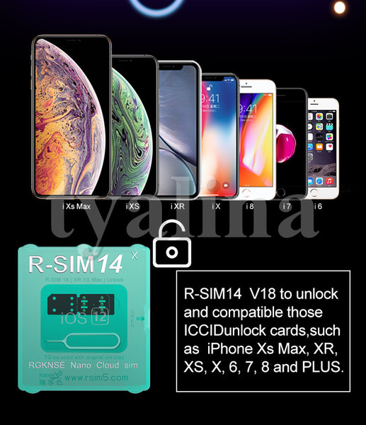 Original rsim14V 18 unlock for iphone xs max xr x iphone8 iphone7 iphone6 plus iOS 12.x-7.x 4G R sim14V R SIM 14 RSIM 14V unlocking.