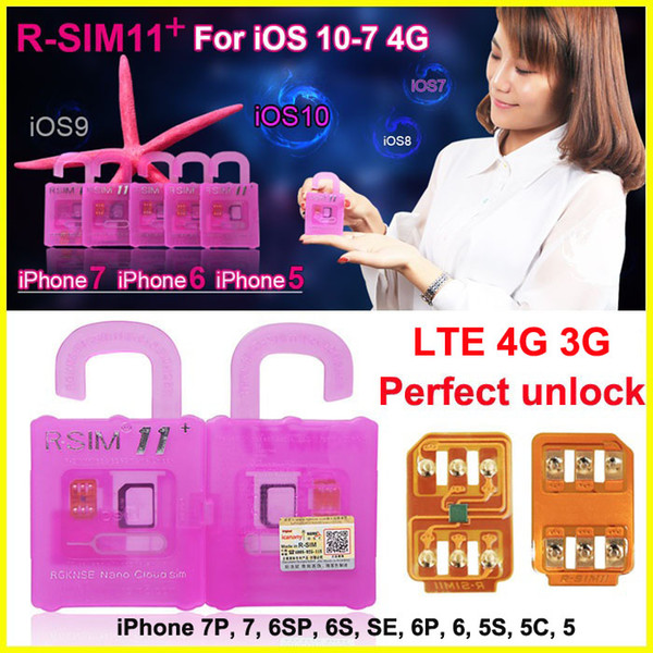 Newest R-SIM11+ unlock card for iPhone 7 rsim 11 plus rsim 1+ RSIM11+ r sim11+ iphone 6 unlocked iOS10 IOS 10 9 8 7 4G CDMA SB AU SPRINT