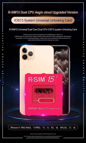 Newest RSIM15 Unlocking Card R-Sim15 Unlocking Card for iPhone11pro max 11pro iPhone8 iPhone 7 plus and i6 unlocked iOS 13 Unlocking Card