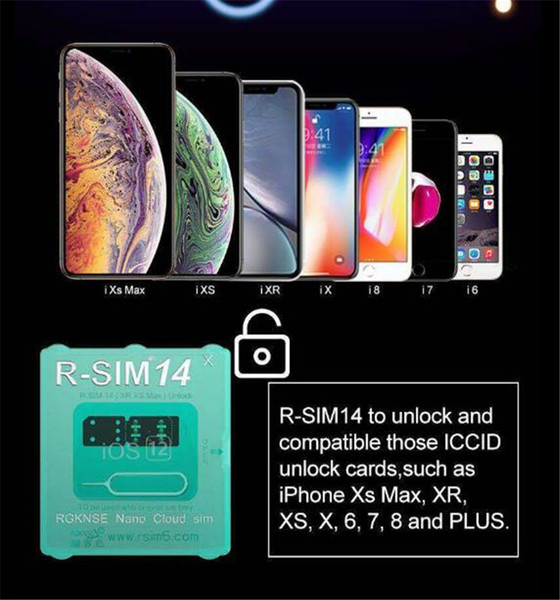 ios 12 R SIM 14 RSIM 14 R-SIM 14 r sim14 Unlock Card Perfect unlock for iPhone Xs MAX, XR, XS, X, 6, 7, 8 and PLUS iOS 12.x-7.x 4G