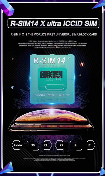 New R-SIM 14 R sim14 RSIM14 R SIM 14 RSIM 14 unlock iphone xs max IOS12.X iccid unlocking sim Unlock card R-SIM14