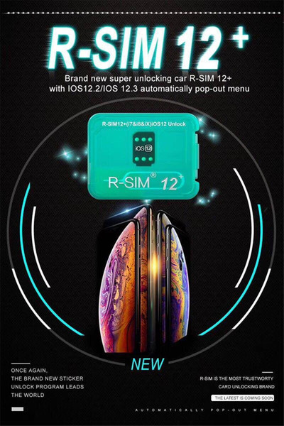 Original RSIM12+ rsim 12 + R SIM 12+ Auto unlock Card IOS 12.2/3 Unlocking for iphone XS X 6/7/8 PLUS iOS12.x-7.X automatically pop-out menu