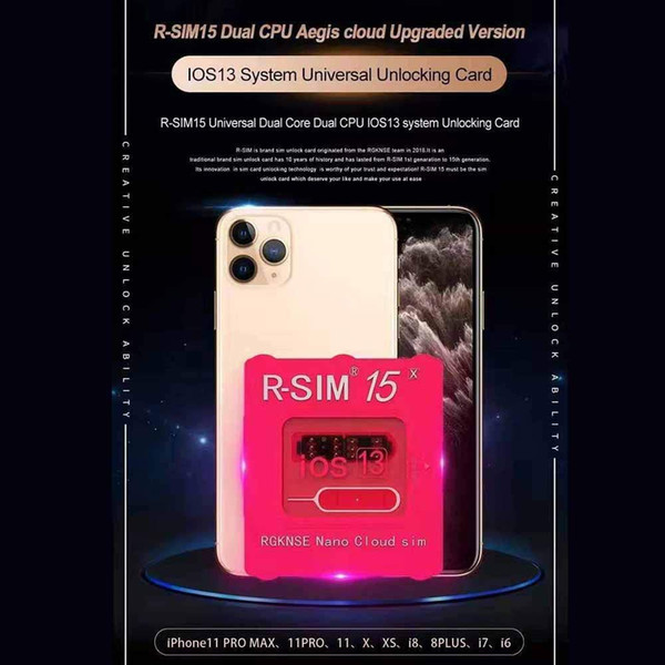 RSIM15 unlock card R-SIM15 unlocking iOS13 RSIM 15 Dual CPU Upgraded ios13 universal unlock sim card for iphone 11 pro 8 plus 7 6 xs max xr