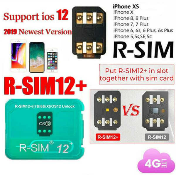 RSIM12+ perfect unlock For ios11.x-12.3 R-sim 12 Plus Rsim12 SIM Card ICCID Unlock for iphone X 8 7 6s 5s 4G