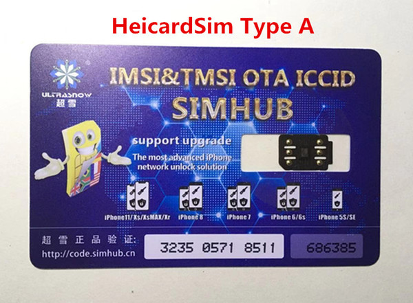 Free DHL Original Chinasnow Hicardsim7 V1.36 Type A for iP6-XS with ICCID & MCC & TMSI Mode Unlock Card for all carriers GEVEY