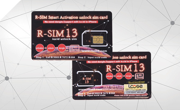 R-SIM 13 Rsim 13 Unlocking Card for iPhone 7 8 XS MAX support edit iccid Smart activation unlock SIM card DHL Free Shipping