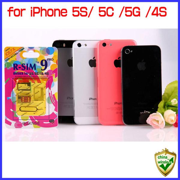 For iPhone 5S 5C 5G 4S Genuine R-SIM 9 PRO Unlock IOS7 IOS5 Supported GSM+WCDMA+CDMA Sprint T-mobile Virgin Docomo