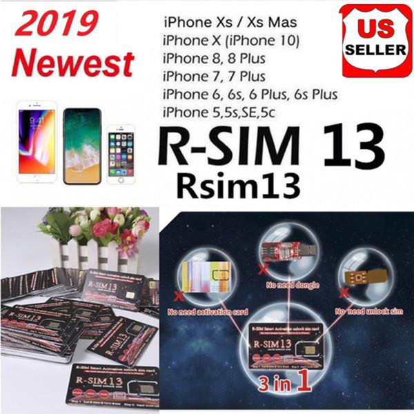 Hot RSIM13 unlock card for ios12 iPhone Max XR X r sim 13 R-SIM 13 Smart Activation unlock sim card iccid unlocking iPhone 6/7/8 IOS12