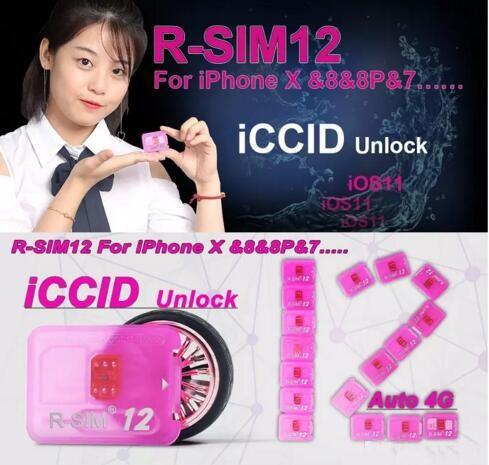 Rsim 12 r sim 12 RSIM12 unlock card v9.6for iphone x iPhone 8 7 plus and i6 unlocked iOS 11 ios 11.x-7.x 4G CDMA GSM WCDMA SB AU SPRINT DHL