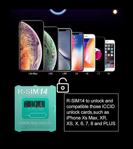 R SIM 14 RSIM 14 R-SIM 14 r sim14 Unlock Card Perfect unlock for iPhone Xs MAX, XR, XS, X, 6, 7, 8 and PLUS iOS 12.x-7.x 4G