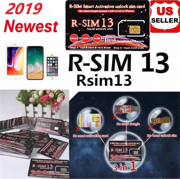 3 in 1 R-SIM R SIM RSIM 13 Smart Activation Unlock Sim Card Support To Edit ICCID With DHL Shipping