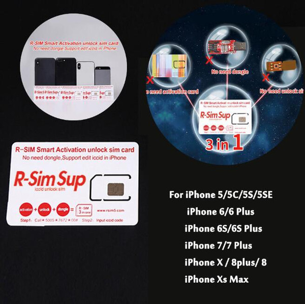 RSIM 12 R-SIM SUP Nano Unlock Card For iPhone XS/8/7/6/6S 4G LTE IOS 11 12