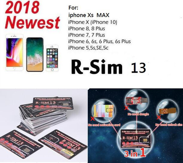 RSIM 13 R-SIM SUP Nano Unlock Card For iPhone XS/8/7/6/6S 4G LTE IOS 11 12 Free shipping